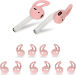 OneCut 5 paari silikoonist k&otilde;rvaklappe, mis &uuml;hilduvad AirPods 1 ja 2, pehmed libisemiskindlad spordik&otilde;rvaklapid Anti Drop Ear Hooks Gel k&otilde;rvaklapid kaitsvad aksessuaarid (roosa)