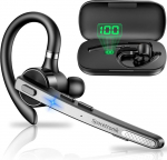 Spacetronik Bluetooth peakomplektid Qualcomm kiibiga, k&auml;ed-vabad k&otilde;rvaklapid, kaks mikrofoni ENC m&uuml;ra t&uuml;histamine, 15h k&otilde;neaeg, Bluetooth 5.2 &uuml;hepoolsed k&otilde;rvaklapid iPhone'ile, Androidile, s&uuml;learvutile