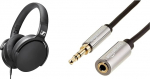 Sennheiser HD 400S Over-Ear k&otilde;rvaklapid koos nutika kaugjuhtimispuldiga, must ja Amazon Basics - Stereo audio pikenduskaabel meestele/naistele, 3,5 mm, 3,66 m