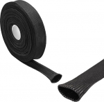 QUARKZMAN 10 Meter Lange Kabelschutz Gewebeschlauch 15mm ID, Alkalifreie Glasfaserschlauch Isolierung Kabelschutzschlauch, Flexible Kabelschlauch Schwarz Hitzeschutzschlauch f&uuml;r Kabel Draht