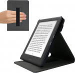Kobo Glo HD/Touch 2.0-ga &uuml;hilduv kwmobile &uuml;mbris - koos k&auml;erihma ja alusega - e-lugeri kaitsekott halli v&auml;rvi