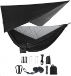 Camping Hammock Set, Single Double Hammock, Mosquito Net, Insect Net, Rain Fly, High Strength Parachute kangast rippuv voodi, sobib Outdoor, matkamine, matkamine, Travel, must