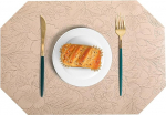 Tischset 6Er Set, Achteckig mit Blumenmuster Platzset Modern, Tischset f&uuml;r K&uuml;chen Zuhause Esszimmertisch, Aprikoos, 30x43cm