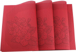 ENJY Placemat komplekt 6 punast soojusisolatsiooniPlacemat k&ouml;&ouml;gi libisemisvastased matid PVC pestav placemat (v&auml;rv : punane, suurus : 6 tk)