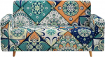 Highdi Mandala diivanikate, diivanikatted 1/2/3/4-kohale, Patchwork k&auml;etugede diivanikate, elastne veniv, libisemisvastane diivanikate, m&ouml;&ouml;bli kaitse (4-kohaline, t&uuml;rkiissinine Bohemia)