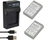 Newmowa BLS-5 asendusaku (2 tk) ja kaasaskantav USB-laadija komplekt Olympus BLS-5, BLS-50, PS-BLS5 Olympus OM-D E-M10, Pen E-PL2, E-PL5, E-PL6, E-PL7, E-PM2, Stylus 1 jaoks.