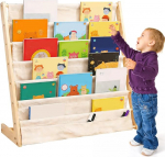 Laste raamaturiiul, laste riiul 6 Oxfordi riidest lahtritega, laste raamaturiiul, puidust riiul hoiukambriga, seisev riiul, ruumi s&auml;&auml;stev hoiustamine, 75 L x 30 L x 79 K cm (beež)