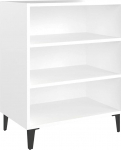 vidaXL 3 riiuliga raamaturiiuliga k&uuml;lgkapp K&uuml;lgkapp sahtlitega riiulite kapp Valge 57 x 35 x 70 cm puitmaterjali