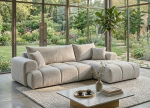 B&B HOME Big-Sofa Vitton II, L-kujuline, Corduroy kate, beež, magamisfunktsioon, voodikast, skandinaavia (k&auml;etugi paremal)