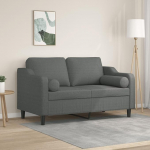 ZEYUAN 3200838 2-kohaline diivan dekoratiivsete padjadega tumehall 120 cm kangas, Lounge diivan, diivanid ja diivanid, l&otilde;&otilde;gastav diivan, diivan elutuppa, diivan koos