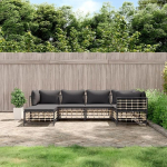 Elutoa m&ouml;&ouml;blikomplektid,diivanikomplektid elutuppa,diivanvoodi,6-TLG. Garten-Lounge-Set mit Kissen Anthrazit Poly Rattanmodulaarne diivan,modulaarne diivan,&otilde;uem&ouml;&ouml;bel,