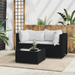 Elutoa m&ouml;&ouml;blikomplekt, diivanikomplektid elutuppa, diivanvoodi, 3-osaline aia salongikomplekt koos padjadega, must pol&uuml; rotangist moodulsofa, moodulsofa, &otilde;uem&ouml;&ouml;bel,