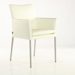 SIX Ricco 2201 nahast tugitool valge