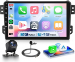 VECHTEL Autoradio 2G+64G Android 15 f&uuml;r Suzuki Splash Ritz/Opel Agila B 2004-2014, 9'' IPS 1280 * 720P puuteekraan koos 5G WLAN GPS Drahtlos Carplay Android Auto USB Bluetooth EQ FM RDS Tagasiside kaamera