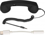 Mobiiltelefoni k&auml;epide USB C kiirguse tuvastamine Vintage telefon mobiiltelefon 3,5 mm pistikupesa nutitelefoni Retro pistik ABS materjali stiilis (must 7330F3852)