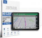 [2-Pack] Kaitseklaas Garmin Dezl LGV800/LGV810/LGV820/RV 890 GPS navigaatorite 8" puuteekraanile | Mikrofoniauguga kinnas (HD Clear)