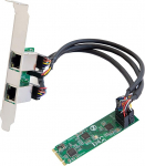 Kahe 2,5 Gigabit M.2 M+B Key Ethernet v&otilde;rgu laienduskaart
