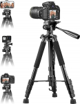 UBeesize 188 cm Camera Tripod with Mobile Phone Holder and Remote Control, Tripod Stand with Portable Bag for Phone and Camera, Mobile Phone Tripod Compatible with DSLR Cameras, Mobile Phones,