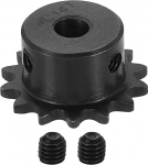 hankimise kaart #25 7mm Bore 31.5mm OD 14T C45 Carbon Steel ANSI #25 Roller Sprocket Round Hole koos reguleerimiskruvidega ISO 04C Chain Black jaoks