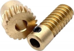 Zylindergetriebe aus Messing, 0,5 m 20T Kupfer-Schneckenradsatz, 4 mm Bohrung, 2-k&ouml;pfige Messing-Schneckenstange, Untersetzung 1:10, 8 CD
