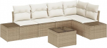 Rantry 6-teiliges Garten-Sofa-Set mit Kissen Braun Poly Rattan Gartenlounge Model3355740