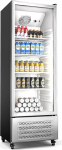 Klarstein GrandCooler 270L Drinks Fridge - Double Glazed Door, Aluminium Door, LED Lighting, Mechanical Thermostat, 0&deg;C to 10&deg;C, 4 Wheels, Energy Class B