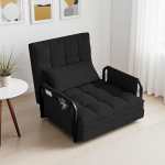 PerGar diivanvoodi voodifunktsiooniga, diivanvoodi, 4-in-1 kokkupandav magamistool, lambaneelikutool reguleeritava seljatoega, tool &uuml;he voodi jaoks, magamistoas ja elutoas, lambavill (must)
