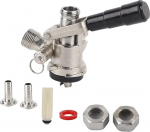 Cocoarm Beer Dispenser, Keg Cap Tap Head G5/8 Thread S Type Draft Beer Dispenser Basket Keg Tap Head with 6 Fittings Brewing Barrel Beer Taps Beer Tap for Bars Restaurants Family Celebrations