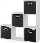 Vicco Opt.3 trepiriiul, seisev raamaturiiul, valge, 105 x 107,5 cm, koos kokkuklapitavate kastidega