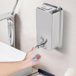 1000 ml seinale paigaldatud seebidosaator K&auml;esepi dosaator 304 roostevabast terasest manuaalne vedelseebi dosaator Ideaalne hotellidele WC-dele, vannitubadele ja muudele kaubandus- ja kodumajapidamistele.