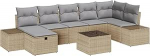 Rantry Model3359409 8-osaline aia diivan komplekt koos padjadega Beige Poly Rattan Garden Lounge