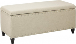 GDF Studio Dynasty Ottoman Storage Stool 18.25" D x 42.00" W x 18.25" H Wheat