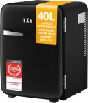 TZS First Austria - Retro minik&uuml;lmik 40 L Vaikne - V&auml;ike minik&uuml;lmik vintage disainiga, sisevalgustuse ja 2 uksekambriga - minibaar telkimiseks, kontorisse, magamistuppa ja hotelli - mustas toonis