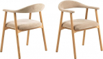 AC Design Furniture Alva s&ouml;&ouml;gitool k&auml;etugedega Danny kangas Beige 3 &otilde;litatud tammeraam Colli 2 tk komplektiga