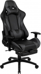 Flash Furniture X30 Racing Gaming Chair Ergonoomiline m&auml;ngutool kontoritool t&auml;ielikult lamava seljatoega ja v&auml;lja t&otilde;mmatava jalatoega, nahkPehme Hall