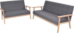 Gecheer diivan-komplekt 2-TLG. Stoff Dunkelgrau, Polstersofa Gepolsterte Couch f&uuml;r Wohnzimmer Apartment B&uuml;ro G&auml;stezimmer274925