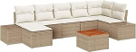 Rantry Garten-Sofa-Set 8 Teile Beige und Creme Poly-Rattan Gro&szlig; Gartenlounge Model3347988