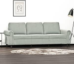 Mengtu 3-kohaline diivan Diivan Lounge diivan L&otilde;&otilde;gastav diivan Polsterdatud diivan K&uuml;lalisdiivan Elutoa diivan Relax diivan magamistuppa K&uuml;lalistetuba Helehall 180 cm Velvet