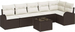 Rantry 6-teiliges Garten-Sofa-Set mit Kissen in grauem Poly-Rattan Gartenlounge Model3346068