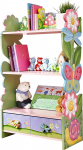Fantasy Fields - Magic Garden teemaline roosa raamatukast laste puidust raamaturiiul koos hoiukastiga| K&auml;sitsi valmistatud ja k&auml;sitsi v&auml;rvitud raamaturiiul | Lapses&otilde;bralik veep&otilde;hine v&auml;rv | Lapses&otilde;bralik veep&otilde;hine v&auml;rv