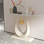 Sissep&auml;&auml;sukonsooli laud, diivanilaud, metallist raamiga kohvilaud, kitsas aktsentlaud, fuajeelaud elutuppa, esikusse, koridori (valge-C, 80cm)