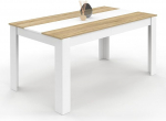 IDMarket - Gruusia ristk&uuml;likukujuline s&ouml;&ouml;gilaud 8-le inimesele valge ja p&ouml;&ouml;gi imitatsiooniga 160 x 80 cm