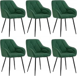 WOLTU s&ouml;&ouml;gitoa toolid 6-st komplektist s&ouml;&ouml;gitoa elutuppa Ergonoomilised k&ouml;&ouml;gitoolid pehmendusega k&auml;etoed metallist jalad sametist iste Bordeaux'i v&auml;rvi