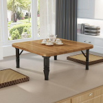 Japanischer quadratischer, faltbarer Couchtisch, kompakter Ess- und Arbeitszimmertisch f&uuml;r Zimmer, Computertisch, kleiner Kang-Tisch - Rotbraun, 80 x 30 cm, ideal f&uuml;r Wohnzimmer und Balkon