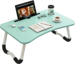 Klappbarer Laptop-Tabletttisch f&uuml;rs Bett, Klapptisch auf dem Bett, tragbarer Scho&szlig;schreibtisch, faltbarer Scho&szlig;schreibtischst&auml;nder, zum Arbeiten am Bett/auf der Couch/auf dem Sofa, Pink (Gr&uuml;n)