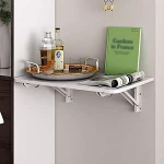 Wei&szlig;er Wandtisch f&uuml;r die K&uuml;che, klappbarer Esstisch mit Klappblatt, langlebig und pflegeleicht, Kleiner, platzsparender, schwebender Schreibtisch f&uuml;r die Hausbar im B&uuml;ro, zusammenklappbare W
