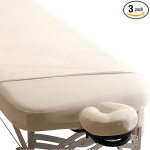 EARTHLITE Premium Microfiber Massage Sheet Set - Silky, Wrinkle Resistant, Quick Drying, 3piece Set (Fitted, Top, Face Pillow Cover)