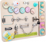 DYOUen Busy Board v&auml;ikelastele Montessori puidust sensoorne laud Tegevustahvel Bar Board varajase hariduse &otilde;ppimise p&otilde;hiline m&auml;nguasi