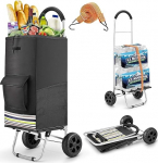 wilbest&reg; Shopping Trolley, Foldable, up to 50 kg, Waterproof 75 L, Shopping Bag, Shopping Trolley with Spray Plate, Hand Trolley for Shopping or Transporting Goods, 2 Silent Wheels