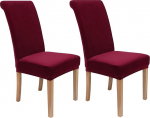 Colorxy Spandex kangast Stretch s&ouml;&ouml;gitool Slipcovers Home Decor Set of 4, Velvet, Wine Red, 2-Medium